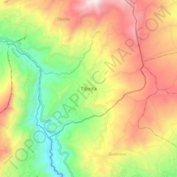 Tibirita topographic map, elevation, terrain