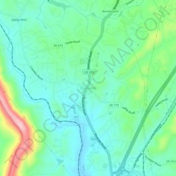 Daleville topographic map, elevation, terrain