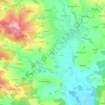 Point topographic map, elevation, terrain