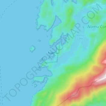 Namu topographic map, elevation, terrain