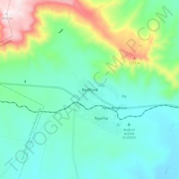 Bedford topographic map, elevation, terrain