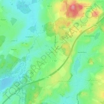Gebrazhofen topographic map, elevation, terrain