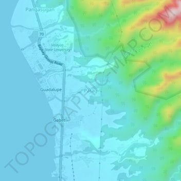Patag topographic map, elevation, terrain