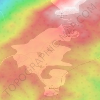 Oriya topographic map, elevation, terrain