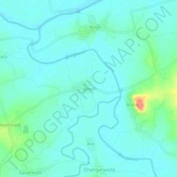 Beed topographic map, elevation, terrain
