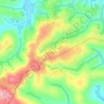 Bagam topographic map, elevation, terrain