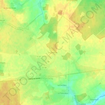 Le Guemard topographic map, elevation, terrain