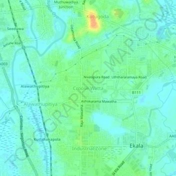 Croose Watta topographic map, elevation, terrain