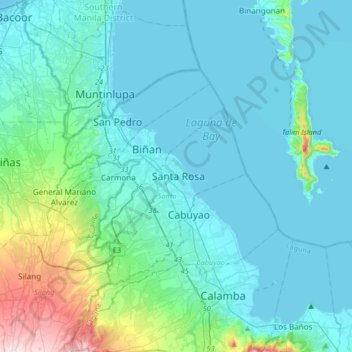 Santa Rosa topographic map, elevation, terrain