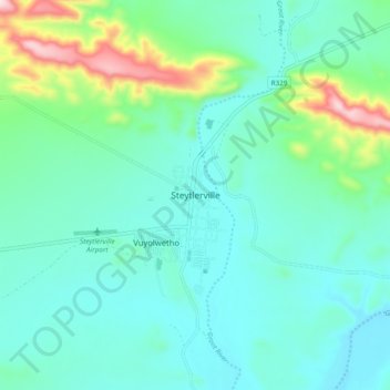 Steytlerville topographic map, elevation, terrain