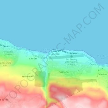 Boscobel topographic map, elevation, terrain