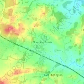 Plumpton Green topographic map, elevation, terrain