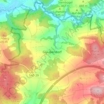 Glaubendorf topographic map, elevation, terrain