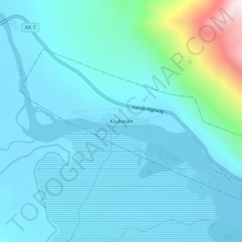 Klukwan topographic map, elevation, terrain