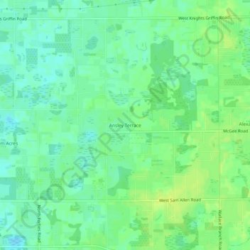 Ansley Terrace topographic map, elevation, terrain