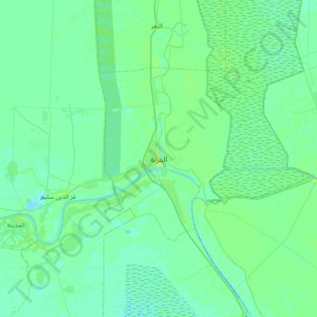 Al Qurna topographic map, elevation, terrain