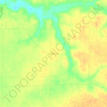 Wilberton topographic map, elevation, terrain