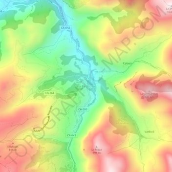 La Pedrosa topographic map, elevation, terrain