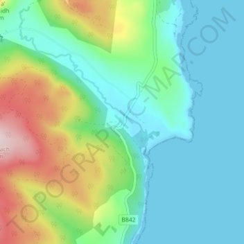 Saddell topographic map, elevation, terrain