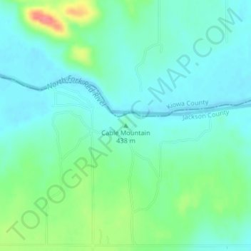 Cable Mountain topographic map, elevation, terrain