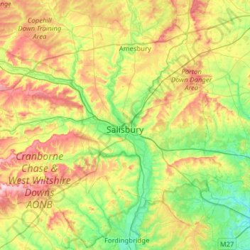 Salisbury topographic map, elevation, terrain