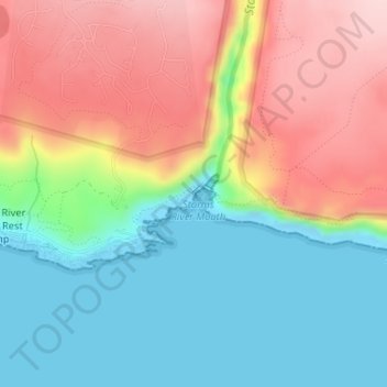 Storm River topographic map, elevation, terrain