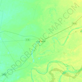 Kandhkot topographic map, elevation, terrain