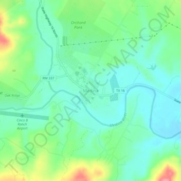 Medina topographic map, elevation, terrain