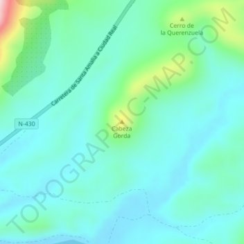 Cabeza Gorda topographic map, elevation, terrain