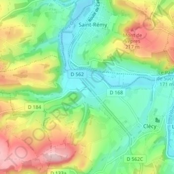 Le Pont de la Landelle topographic map, elevation, terrain