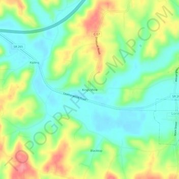 Kings Mine topographic map, elevation, terrain