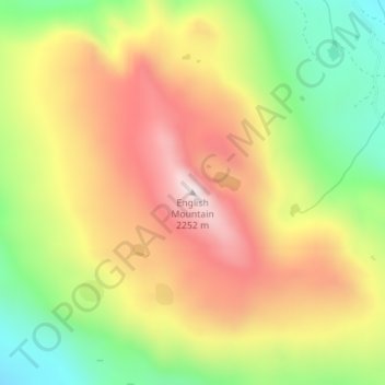 English Mountain topographic map, elevation, terrain