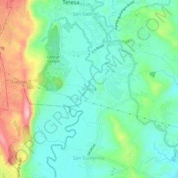Prinza topographic map, elevation, terrain