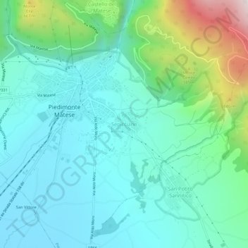 Sepicciano topographic map, elevation, terrain