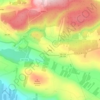 Júlia topographic map, elevation, terrain