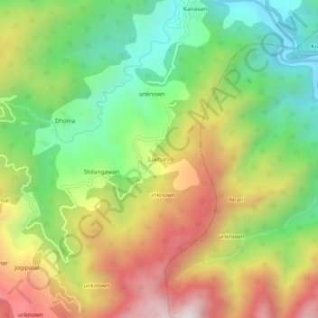 Lakhani topographic map, elevation, terrain