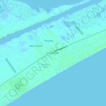 Crystal Beach topographic map, elevation, terrain