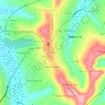 Market topographic map, elevation, terrain