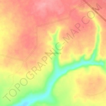 Mosunmawre topographic map, elevation, terrain