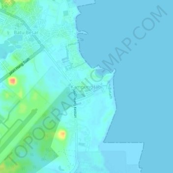 Kampung Jabi topographic map, elevation, terrain