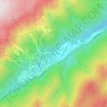 Friday Flat Camp topographic map, elevation, terrain