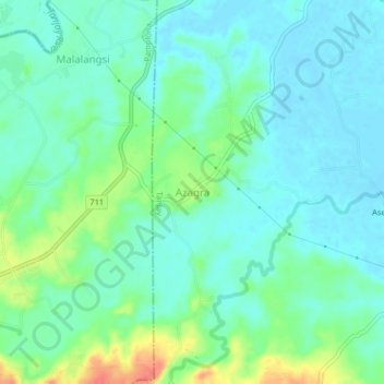 Azagra topographic map, elevation, terrain