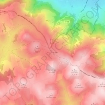 Vaysse-Rodier topographic map, elevation, terrain