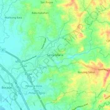 Santa Maria topographic map, elevation, terrain