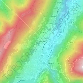 La Tour du Treuil topographic map, elevation, terrain