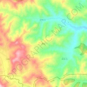 Xizhuang topographic map, elevation, terrain