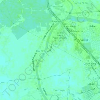 Iba Este topographic map, elevation, terrain