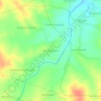 Madavaram topographic map, elevation, terrain
