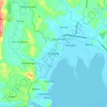 Morong topographic map, elevation, terrain