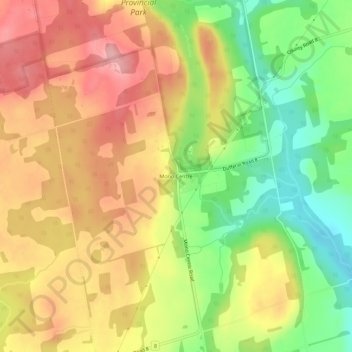 Mono Centre topographic map, elevation, terrain